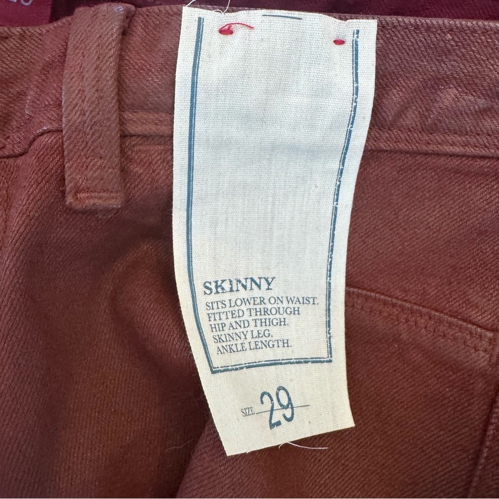 Banana Republic Denim Women's Size 29 Skinny Jeans Stretch ankle length‎ maroon - Picture 2 of 10